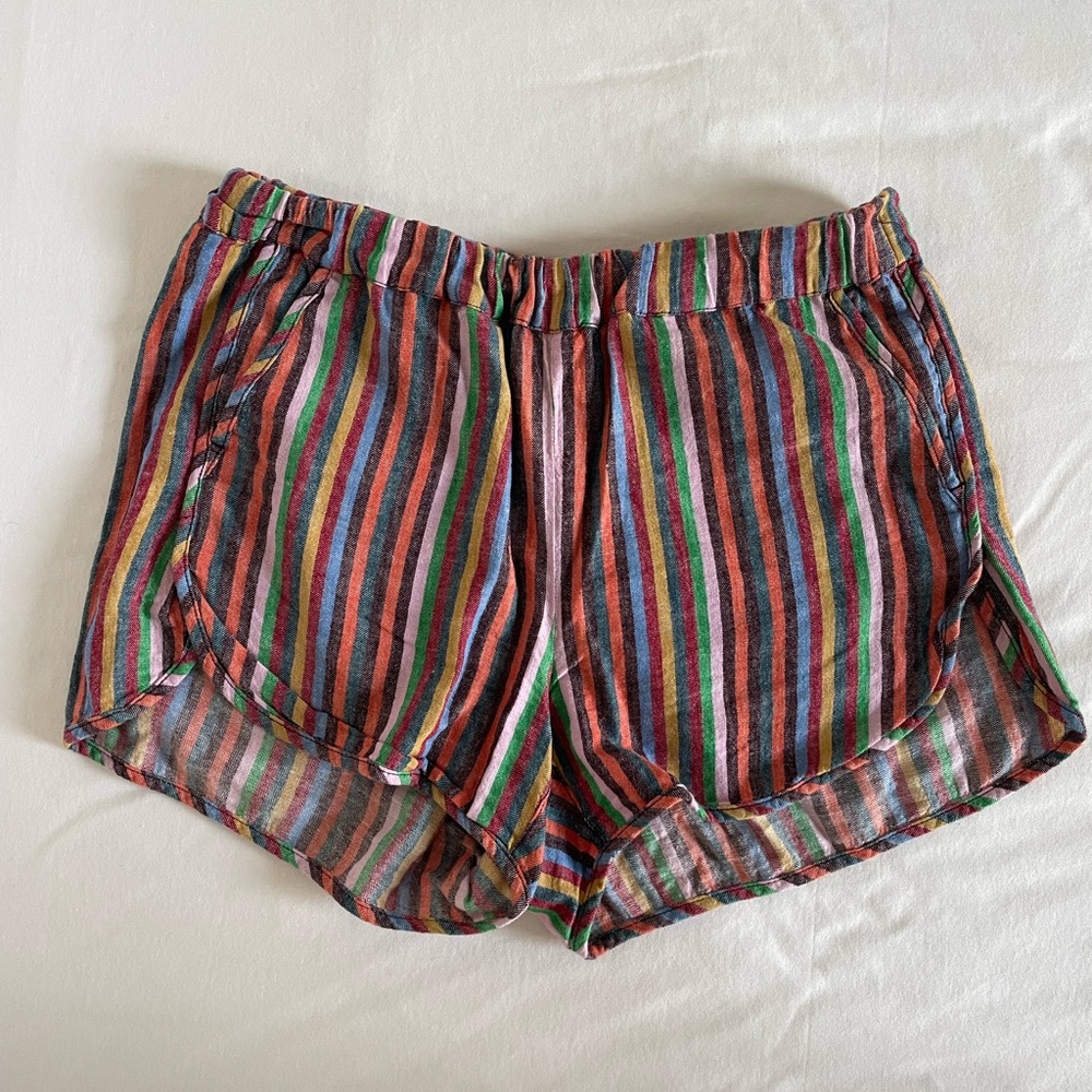 Madewell Colorful Striped High Waist Shorts